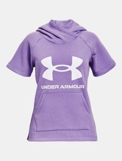 Girls' UA Rival Fleece Short Sleeve Hoodie