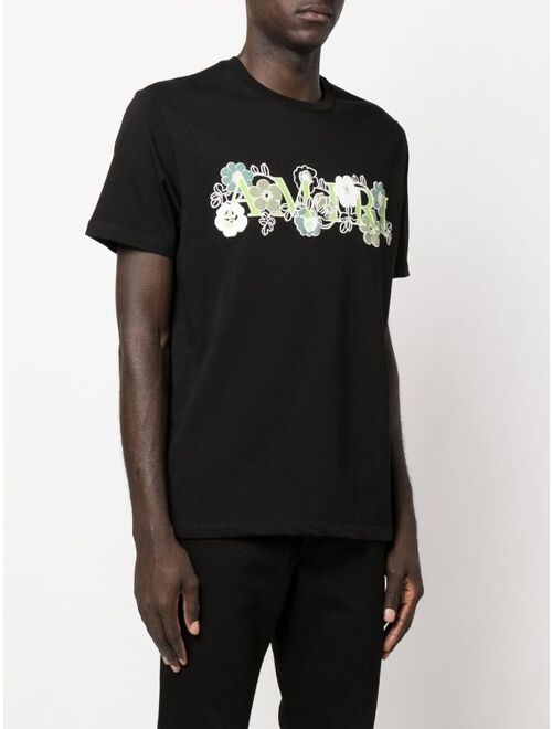 Buy AMIRI floral logo print T-shirt online | Topofstyle