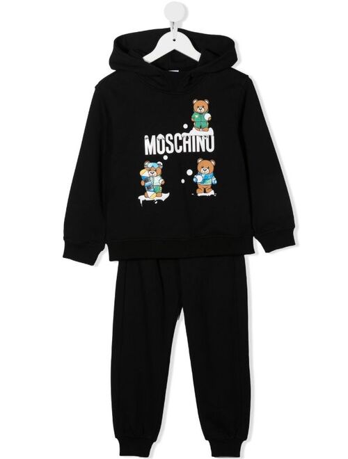 Moschino Kids hooded logo-print tracksuit
