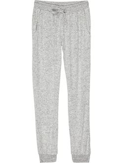 Girl's Be Happy Fleece Front Tie Joggers Smile Embroidery (Little Kids/Big Kids)