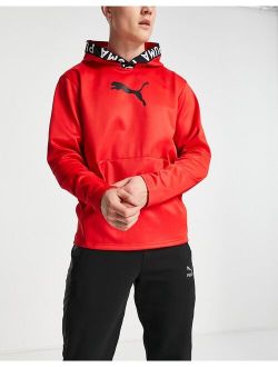 Training hoodie with logo banding in red