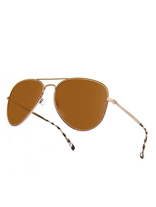 MAXJULI Polarized Aviator Sunglasses for Big Heads Men Women 8123