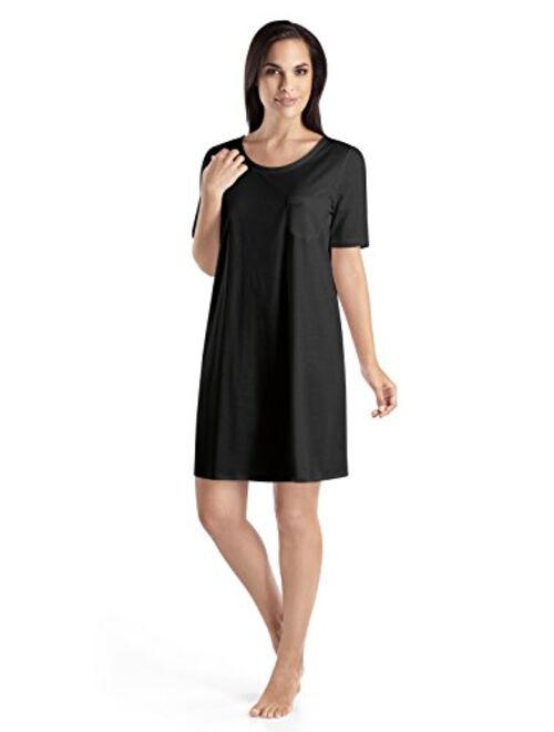 HANRO Women's Cotton Deluxe Short Sleeve Bigshirt