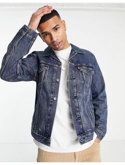 denim trucker jacket in mid blue