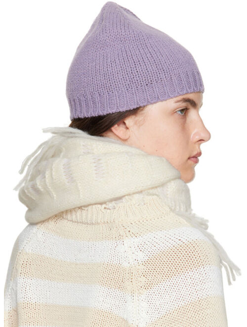 THEOPEN PRODUCT Purple Patched Beanie