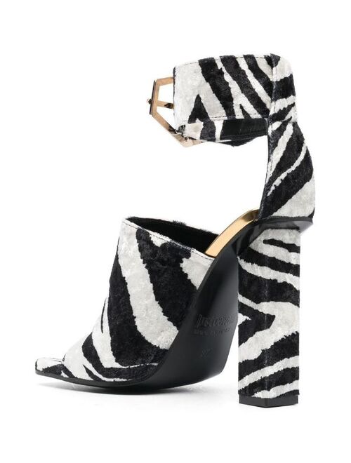Just Cavalli 110mm zebra-print sandals