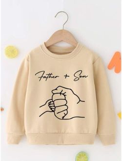 Toddler Boys Figure & Letter Graphic Sweatshirt