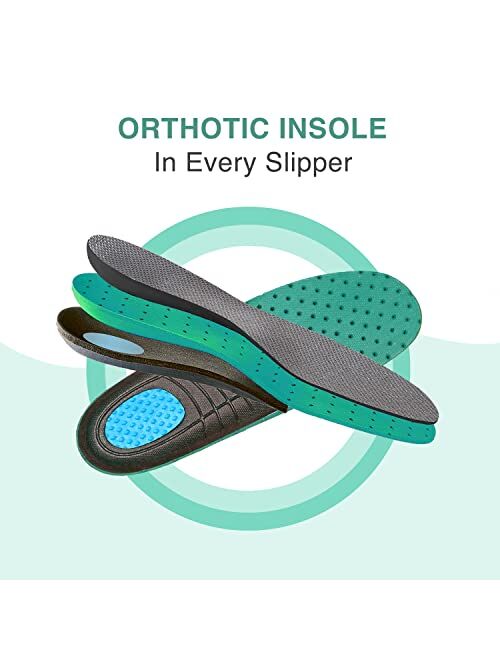 Orthofeet Innovative Orthopedic Slippers for Men - Ideal for Plantar Fasciitis, Foot & Heel Pain Relief. Arch Support Slippers, Arch Booster, Cushioning Ergonomic Sole & 