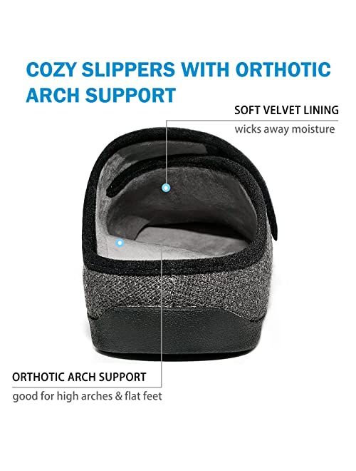 Orthotic Slippers with Arch Support, Orthopedic House Slipper with Adjustable Strap for Men Women Plantar Fasciitis Flat Foot by V.Step