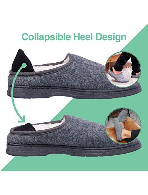 ZenToes Men's Plantar Fasciitis Arch Support Slippers Indoor/Outdoor Slip-On House Shoes with Removable Orthotic Insert