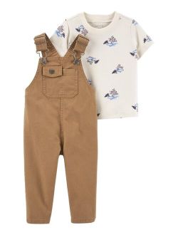 Baby Boys Short Sleeve T-shirt and Overall Set, 2 Piece