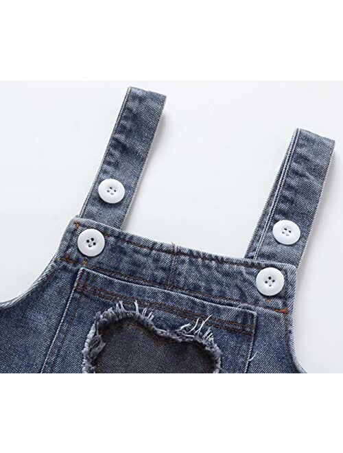 Lingery Baby Little Boys Girls Adjustable Denim Pants Cute Print Overalls Baby Denim Overalls Jumpsuits Jean Workwear A548