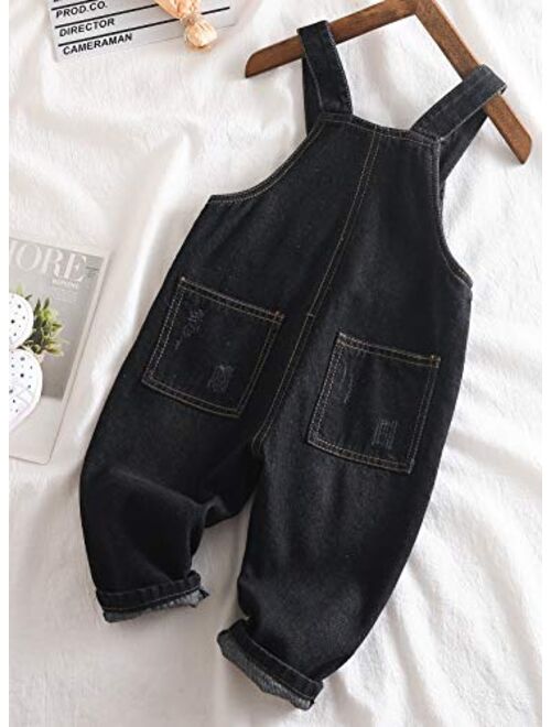 KIDSCOOL SPACE Baby Girl Boy Jean Overalls,Little Kid Bib Pocket Denim Workwear