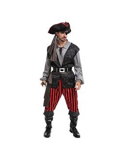 Adult Men Pirate Costume for Halloween, Costume Party, Trick or Treating, Cosplay Party