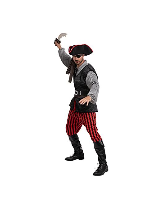 Spooktacular Creations Adult Men Pirate Costume for Halloween, Costume Party, Trick or Treating, Cosplay Party