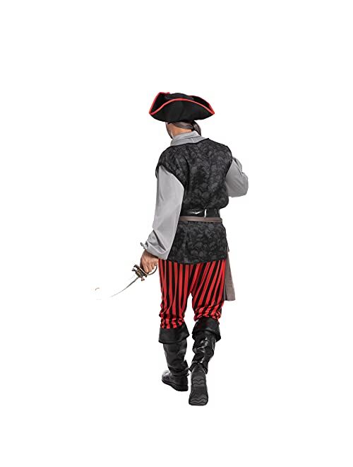 Spooktacular Creations Adult Men Pirate Costume for Halloween, Costume Party, Trick or Treating, Cosplay Party