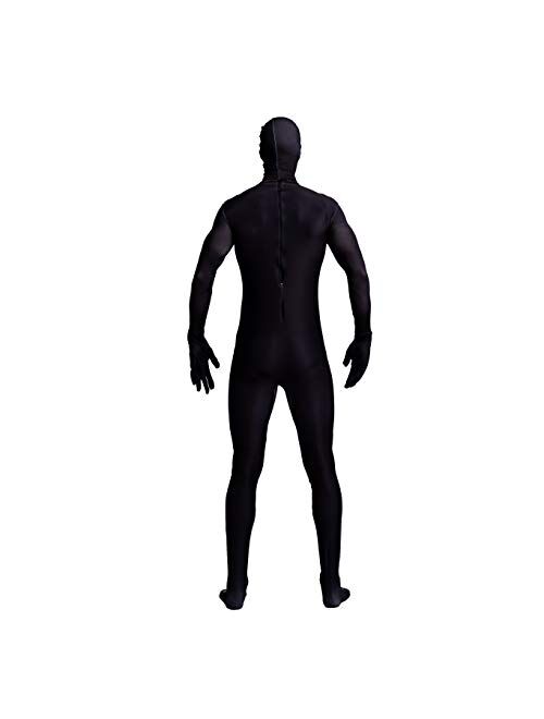 Spooktacular Creations Skeleton Bone Bodysuit Halloween Costumes 2nd Skin for Men with Skeleton Hood Mask