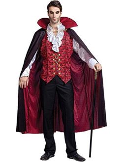 Renaissance Medieval Scary Vampire Deluxe Halloween Costume for Men Role-Playing Sins Cosplay