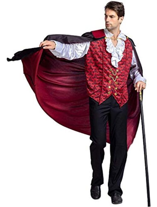 Spooktacular Creations Renaissance Medieval Scary Vampire Deluxe Halloween Costume for Men Role-Playing Sins Cosplay