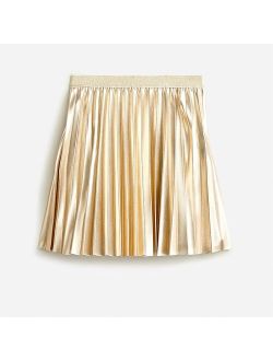Girls' pleated metallic skirt