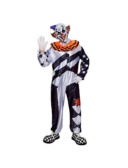 Spooktacular Creations Scary Clown Deluxe Men Costume Set for Halloween Dress Up Party, Role Play and Carnival Cosplay