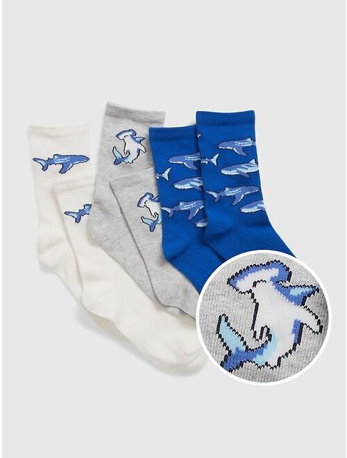 Gap Kids Shark Crew Socks (3-Pack)