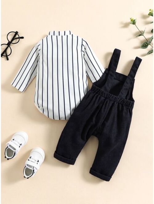 Shein Baby Striped Bodysuit Overall Jumpsuit