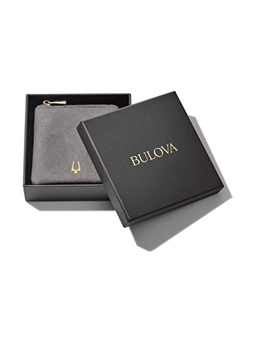 Bulova Mens Classic Lapis, Black-Lava and Stainless Steal Beaded Bracelet, Medium