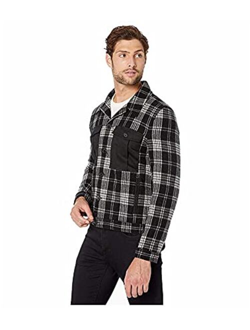 Billy Reid Men's Standard Fit Wool Cotton Combo Shirt Jacket