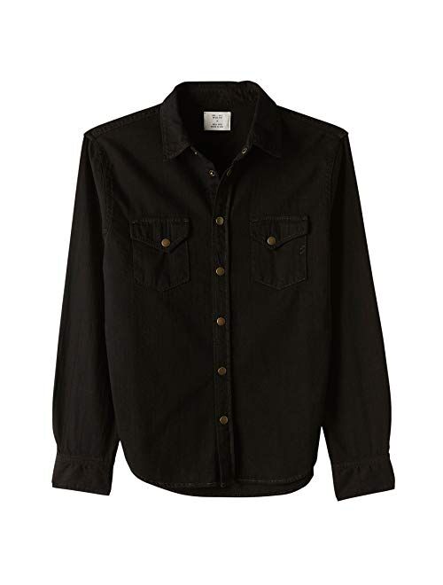 Billy Reid Men's Denim Shirt Black Dye
