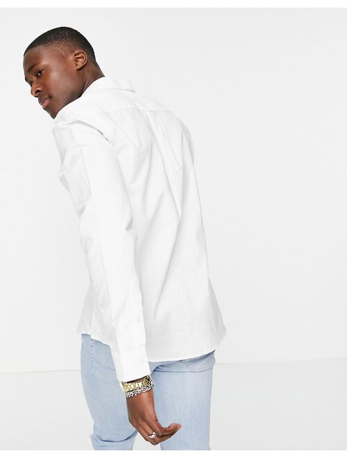 New Look smart long sleeve cotton oxford shirt in white - WHITE