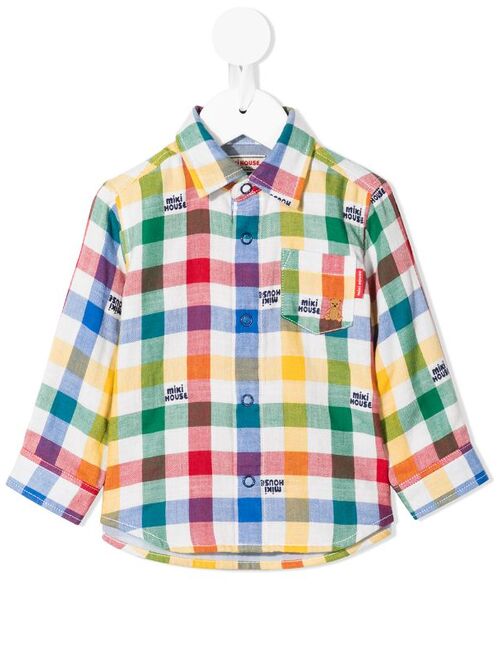 Miki House rainbow checked shirt
