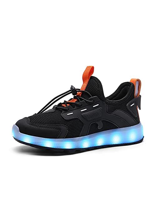 IGxx LED Shoes for Kids Light Up Sneakers USB Recharging Hook&Loop Toddler Boy Girl