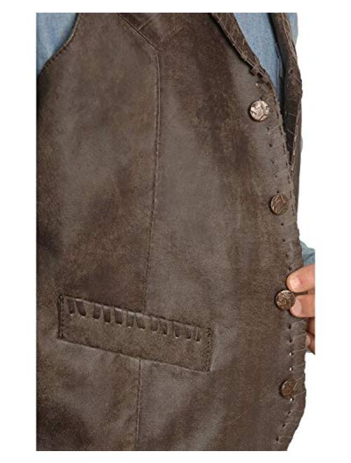 Scully Men's Whipstitch Lamb Leather Vest - 206-171