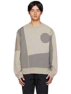Taupe & Gray Paneled Sweatshirt