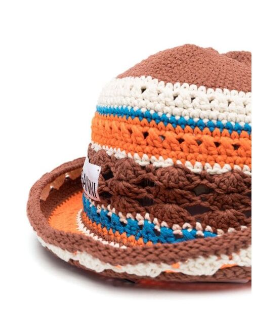 GANNI crochet organic cotton bucket hat