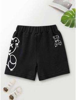 Toddler Boys Bear Print Shorts