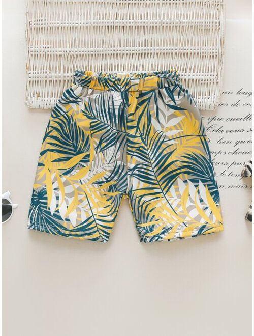 Shein Toddler Boys Tropical Print Shorts