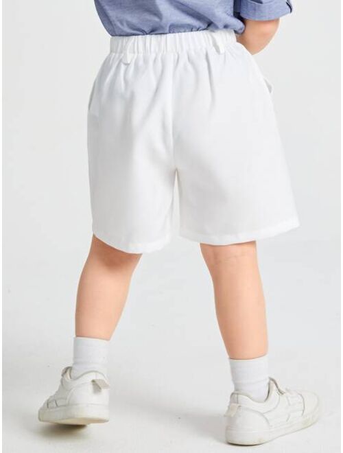 SHEIN Toddler Boys Solid Wide Leg Shorts