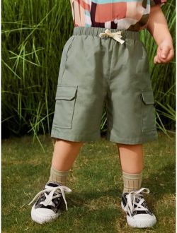 Toddler Boys Drawstring Flap Pocket Shorts
