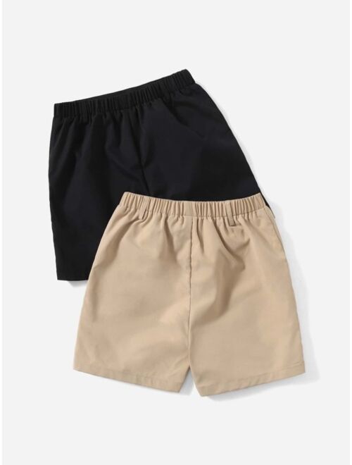 SHEIN Toddler Boys 2pcs Slant Pocket Shorts