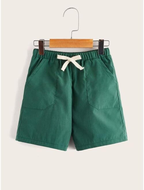 SHEIN Toddler Boys 2pack Drawstring Waist Slant Pocket Shorts