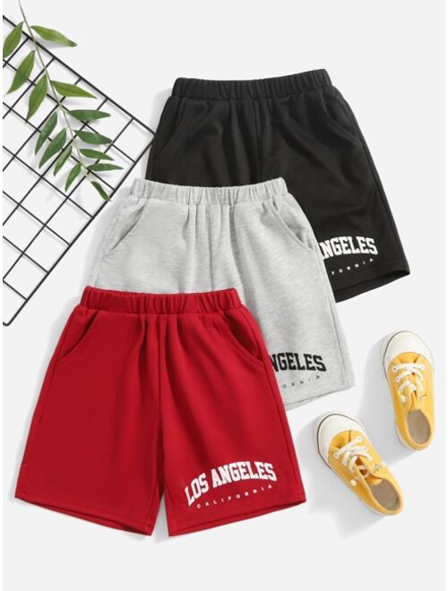 SHEIN Toddler Boys 3pcs Letter Graphic Shorts