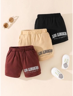 Baby 3pcs Letter Graphic Shorts