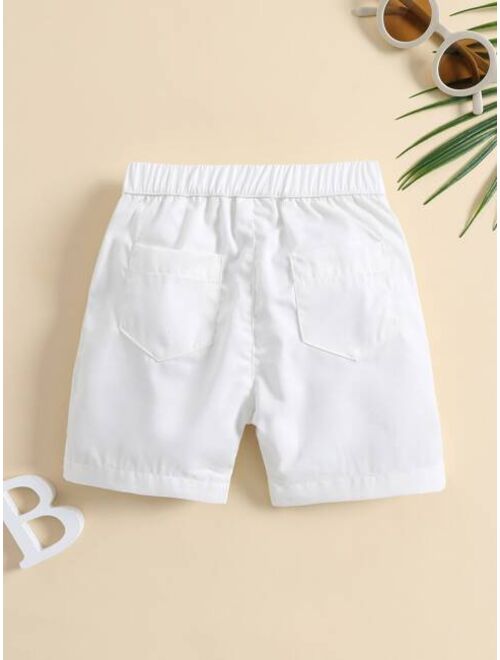 Shein Baby Slant Pockets Button Front Shorts