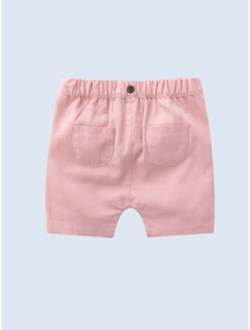 Shein Baby Button Detail Slant Pockets Shorts