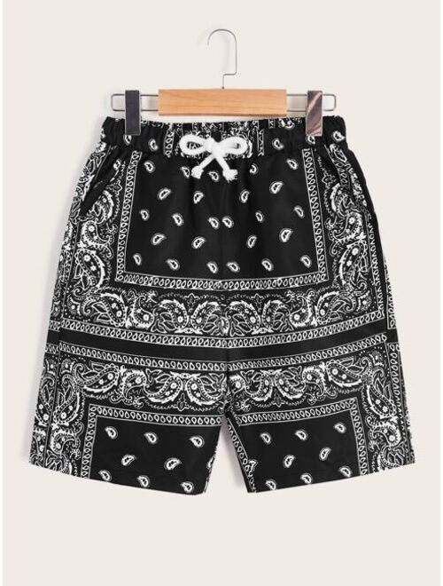 SHEIN Boys Paisley Print Shorts