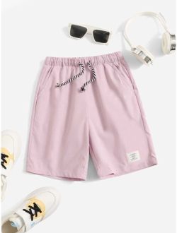 Boys Letter Patched Shorts