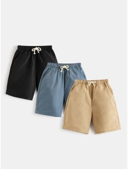 Boys 3pcs Drawstring Waist Shorts