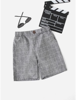 Boys Grid Print Shorts